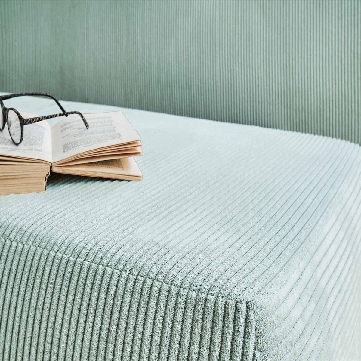 BEST MOBILIER Cristal - canapé 3 places - convertible avec coffre - en velours côtelé