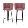 Voir la diapositive 1 : Rendez vous déco Lot de 2 chaises de bar en velours noir 75 cm - Rosy