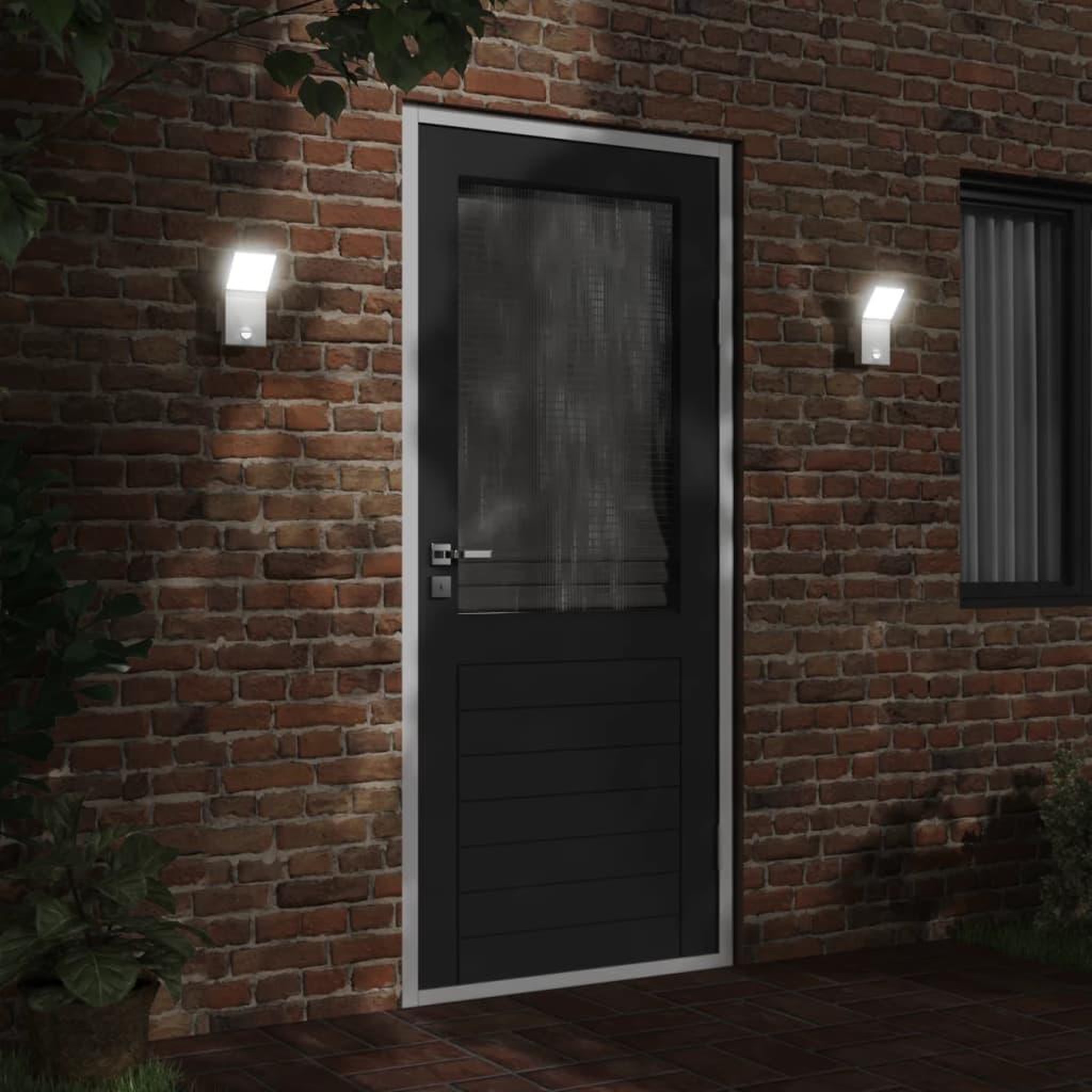 Voir la diapositive 3 : VIDAXL Applique murale LED d'exterieur avec capteurs blanc