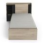 Voir la diapositive 2 : Lit 90x190/200 cm avec rangements 1 tiroir 1 niche LOREDANA