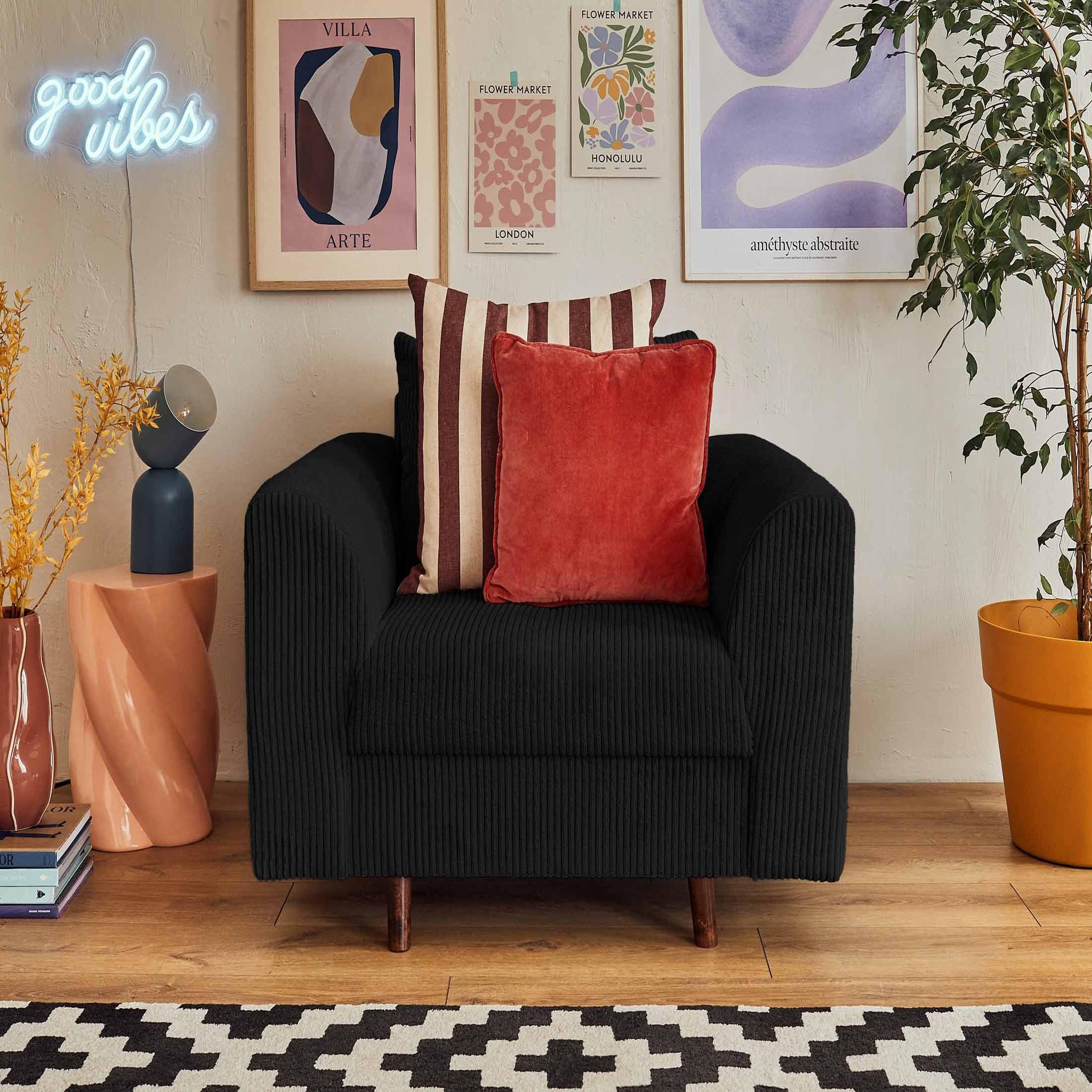 Voir la diapositive 2 : LISA DESIGN Rune - fauteuil - en velours côtelé