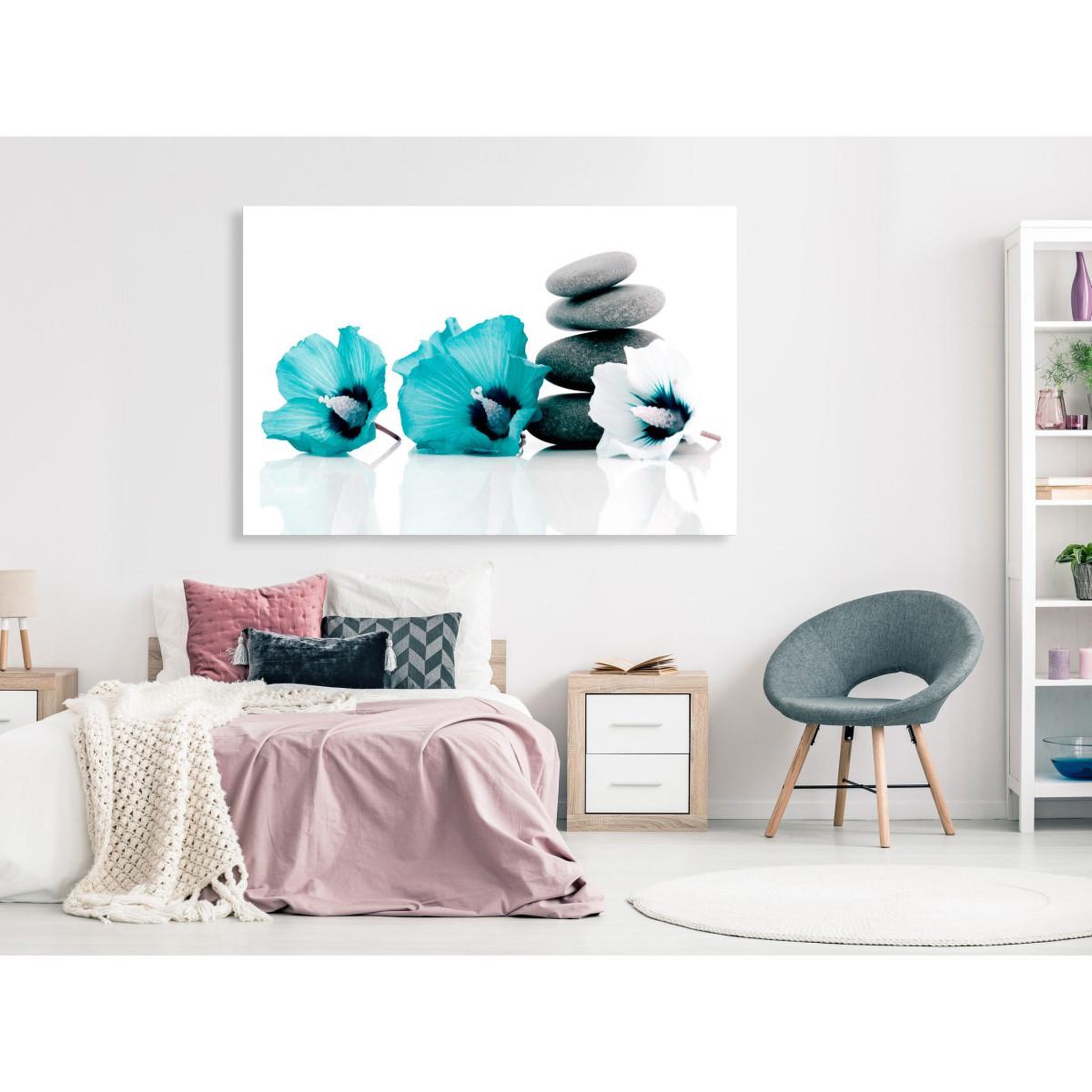 Voir la diapositive 2 : Paris Prix Tableau Imprimé  Calm Mallow Wide Turquoise