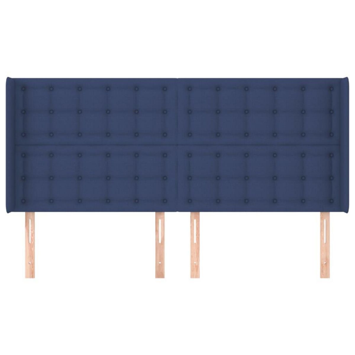 VIDAXL Tete de lit avec oreilles Bleu 163x16x118/128 cm Tissu