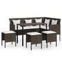 Voir la diapositive 2 : VIDAXL Ensemble de canapes en L 5pcs et coussins resine tressee marron