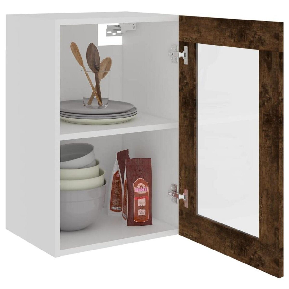 VIDAXL Armoire en verre suspendue Chene fume 40x31x60 cm