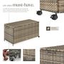 Voir la diapositive 3 : tectake Coffre de jardin caisse de rangement pour coussins 297 l, avec cadre en aluminium et tressage en rotin marron naturel