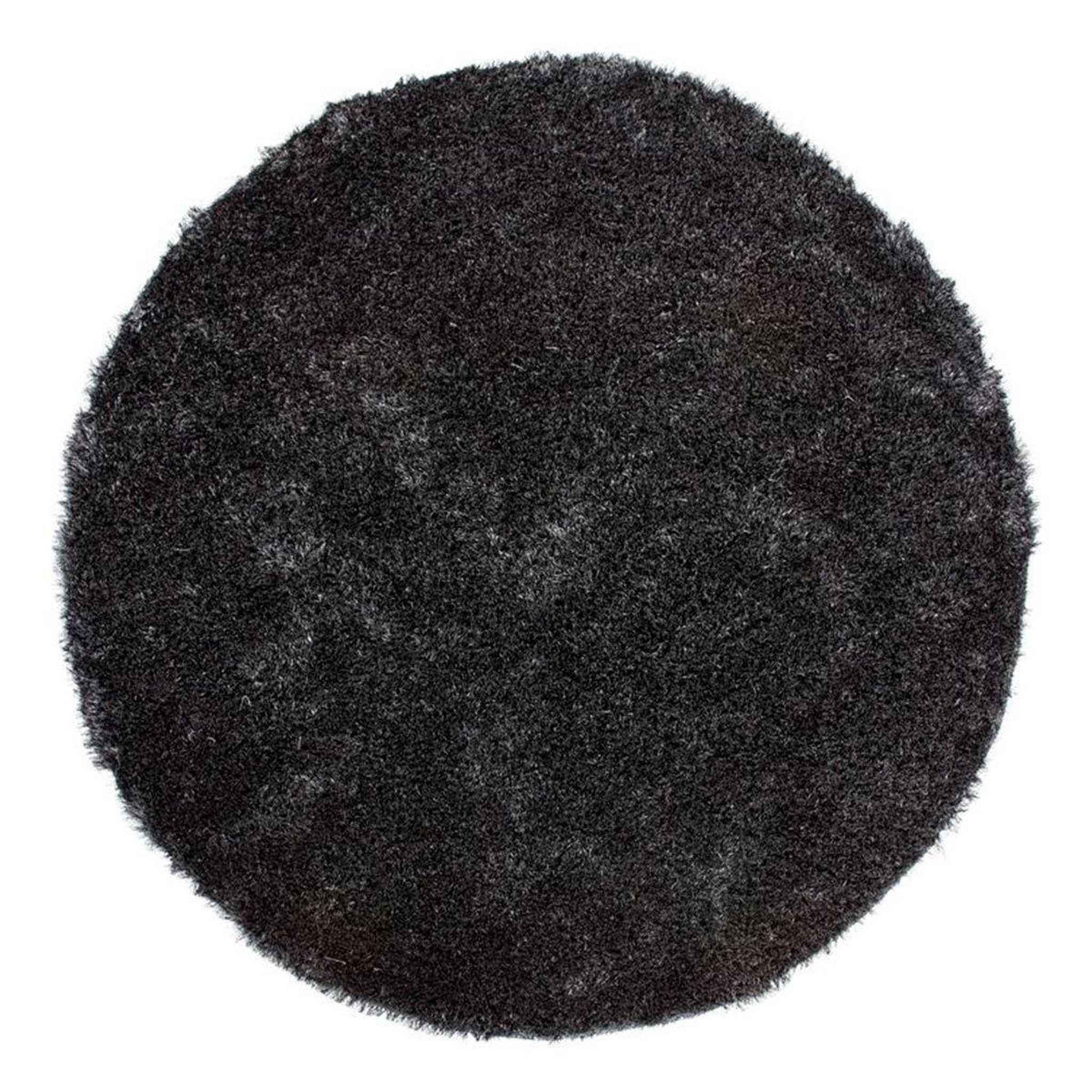 Paris Prix Tapis Shaggy Rond Fait Main  Diamond  Anthracite. Coloris disponibles : Gris