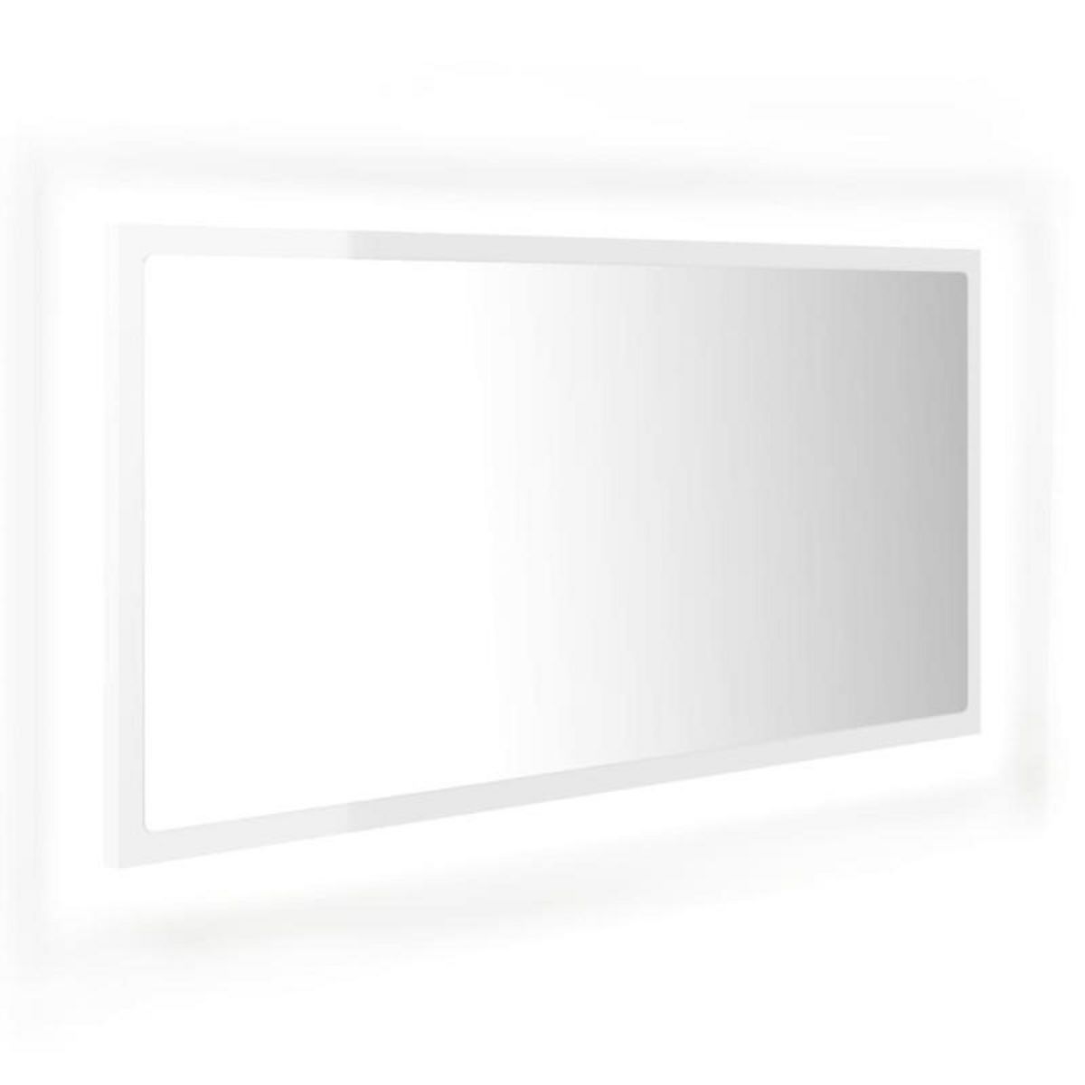 VIDAXL Miroir à LED de bain Blanc brillant 90x8,5x37 cm Acrylique