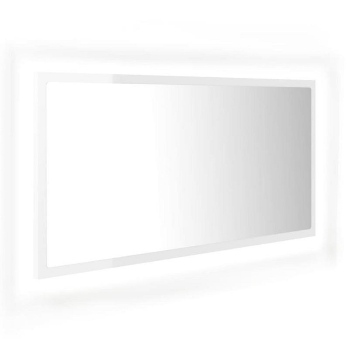 VIDAXL Miroir à LED de bain Blanc brillant 90x8,5x37 cm Acrylique
