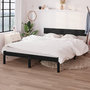 Voir la diapositive 2 : VIDAXL Cadre de lit sans matelas noir bois massif 160x200 cm