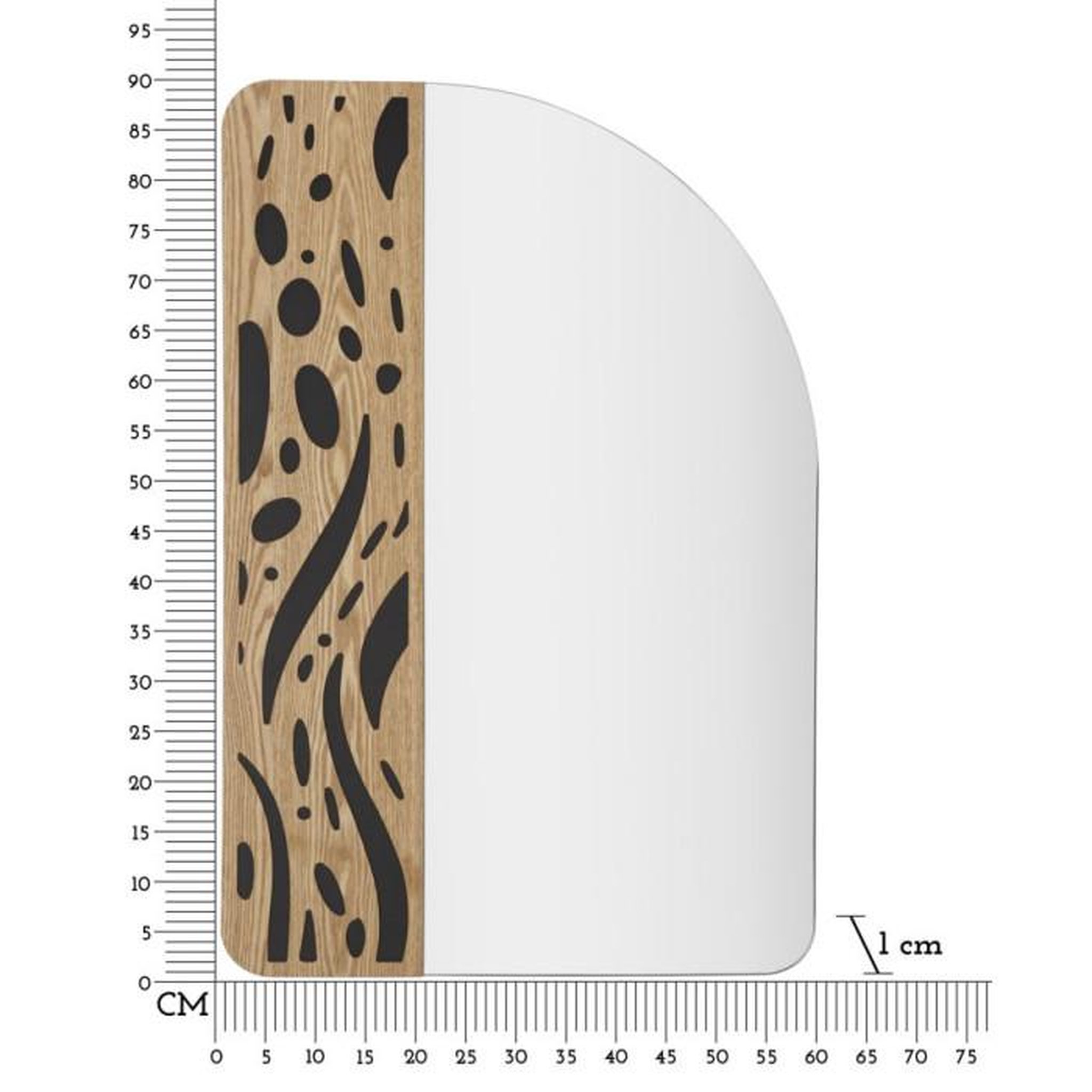 Voir la diapositive 6 : Paris Prix Miroir Mural Déco  Terry  90cm Naturel & Noir