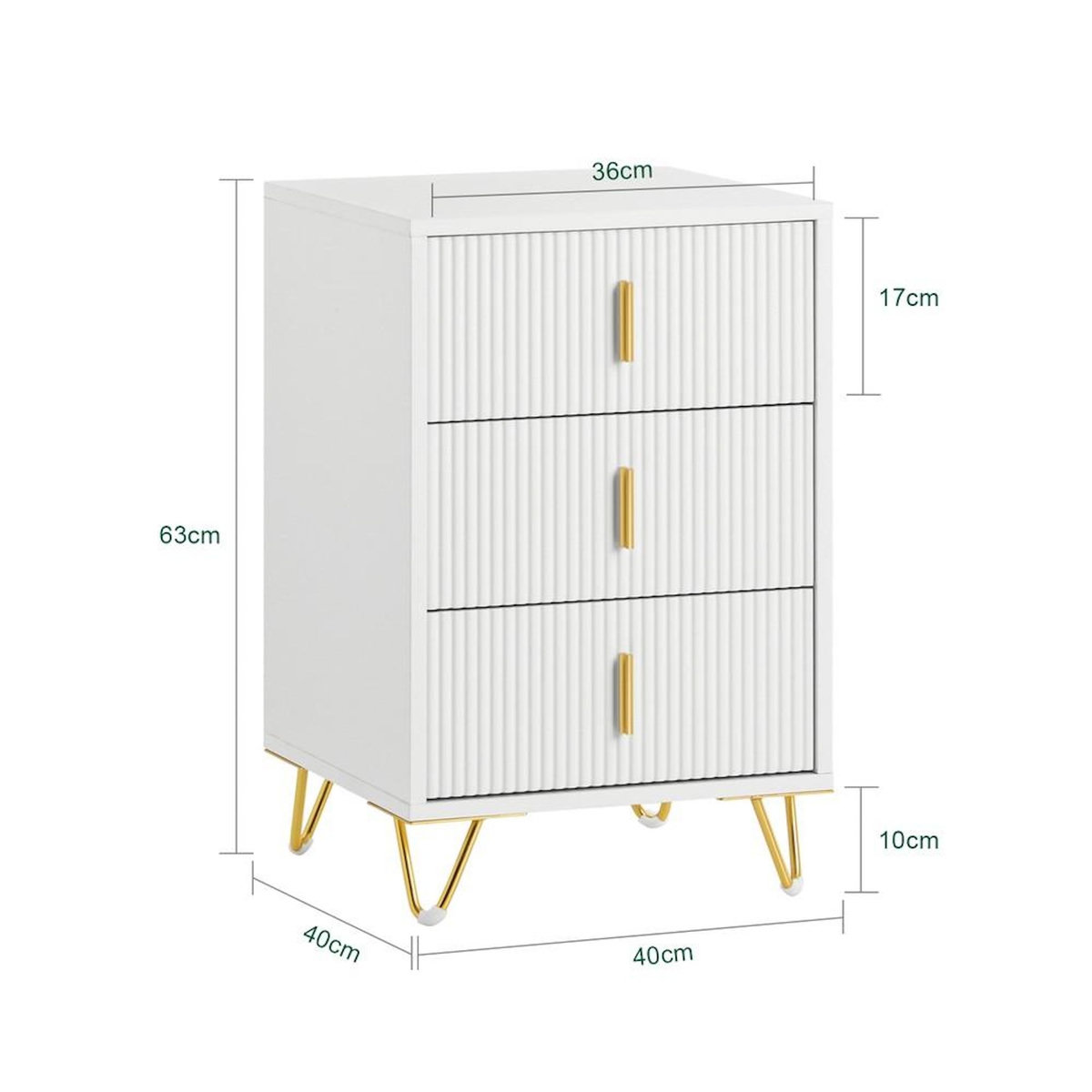 SOBUY SoBuy - Table De Chevet à 3 tiroirs - Moderne - FBT115-L