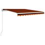 Voir la diapositive 2 : VIDAXL Auvent manuel retractable 300x250 cm Orange et marron