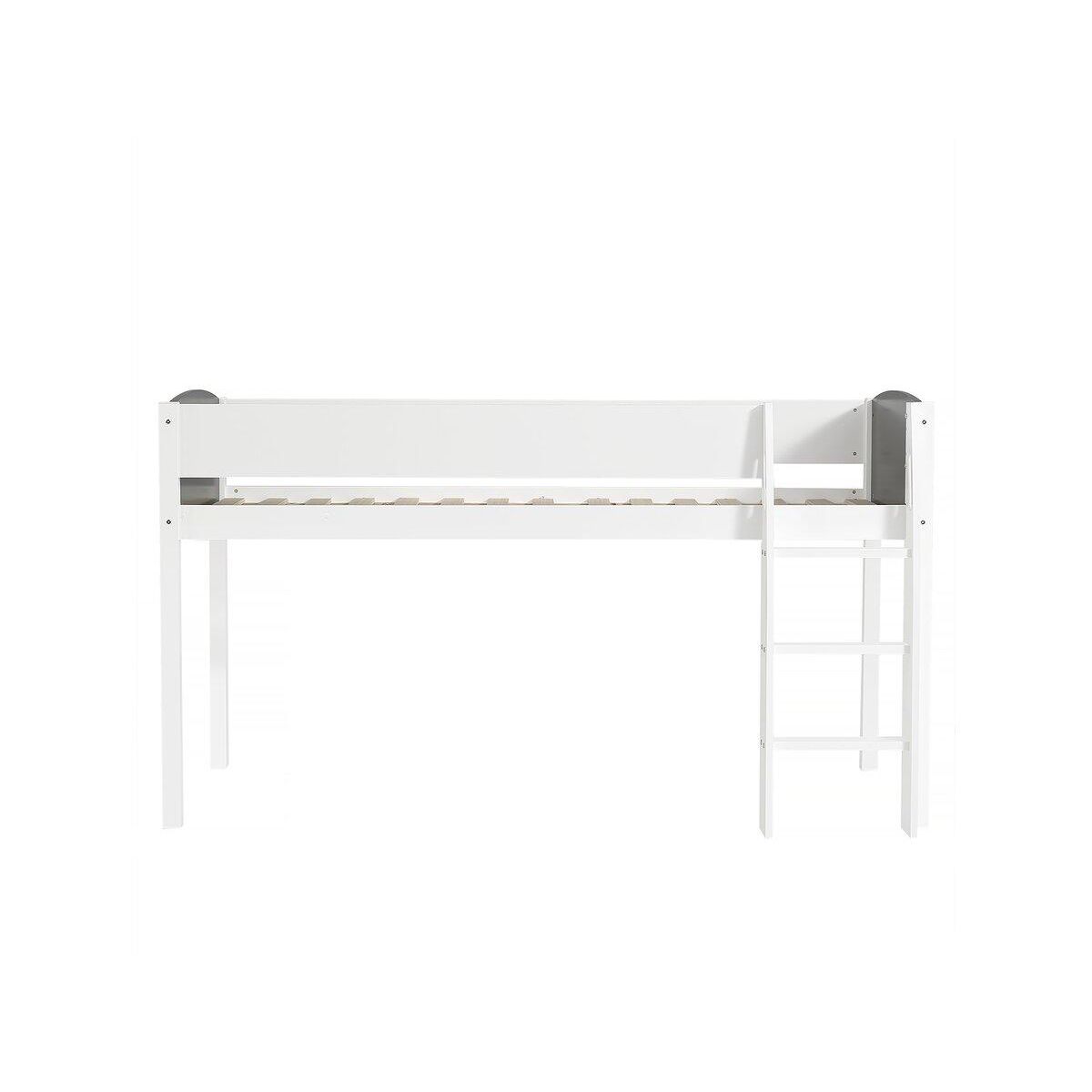 Habitat et Jardin Lit mezzanine en bois pour enfant  Alia  - 90 x 190 cm - Blanc/Gris