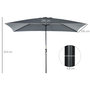 Voir la diapositive 3 : OUTSUNNY Parasol inclinable rectangulaire métal polyester haute densité 2,95L x 1,95l x 2,4H m gris