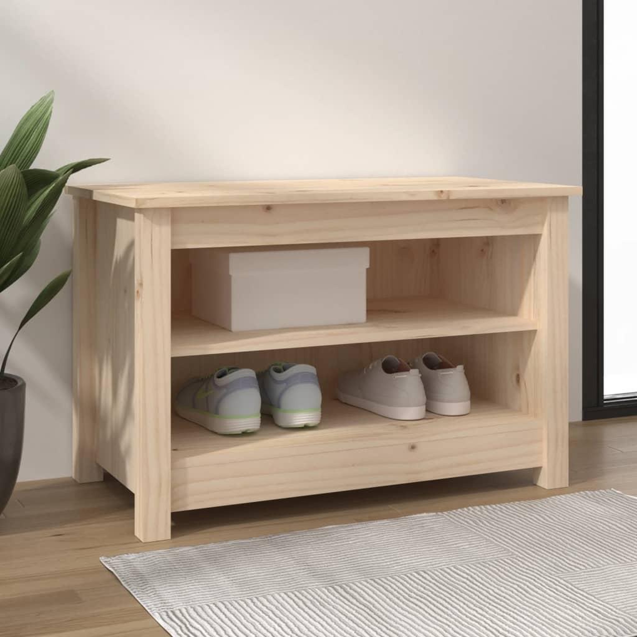 Voir la diapositive 1 : VIDAXL Banc a chaussures 70x38x45,5 cm Bois de pin massif