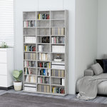 VIDAXL Armoire a CD Gris beton 102x16x177,5 cm Bois d'ingenierie