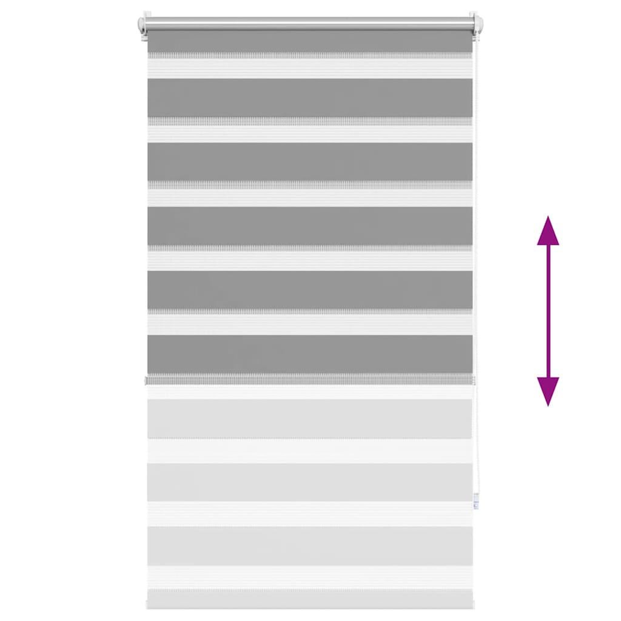 Voir la diapositive 5 : VIDAXL Store venitien zebre 70,9 x 120 cm, largeur du tissu 66,7 cm, gris