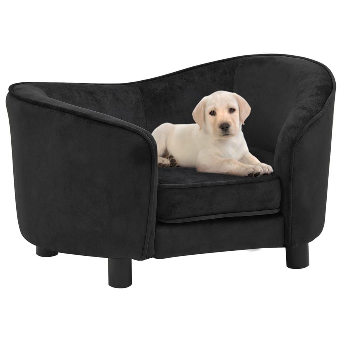 VIDAXL Canape pour chien Noir 69x49x40 cm Peluche