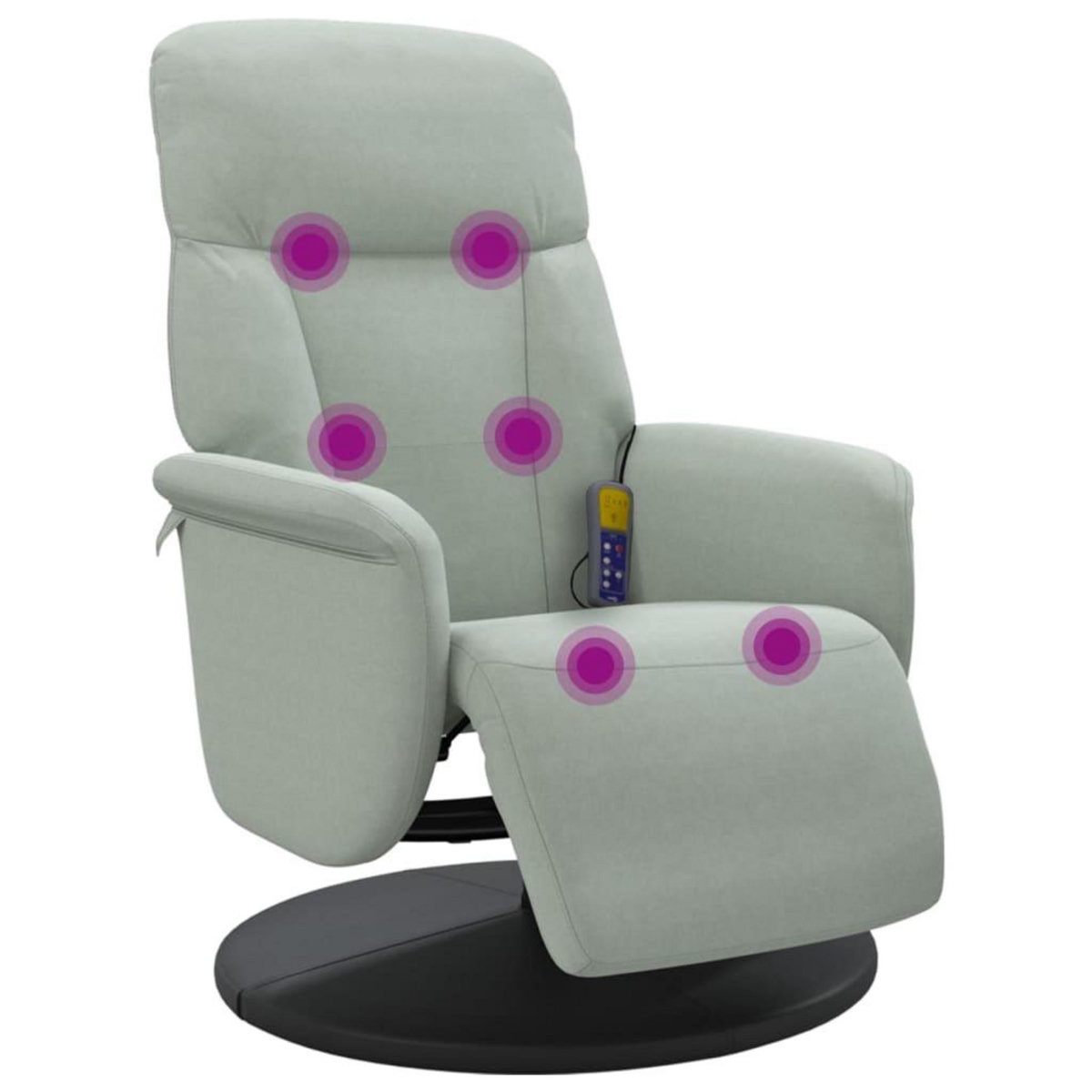 VIDAXL Fauteuil inclinable de massage repose-pied gris clair velours