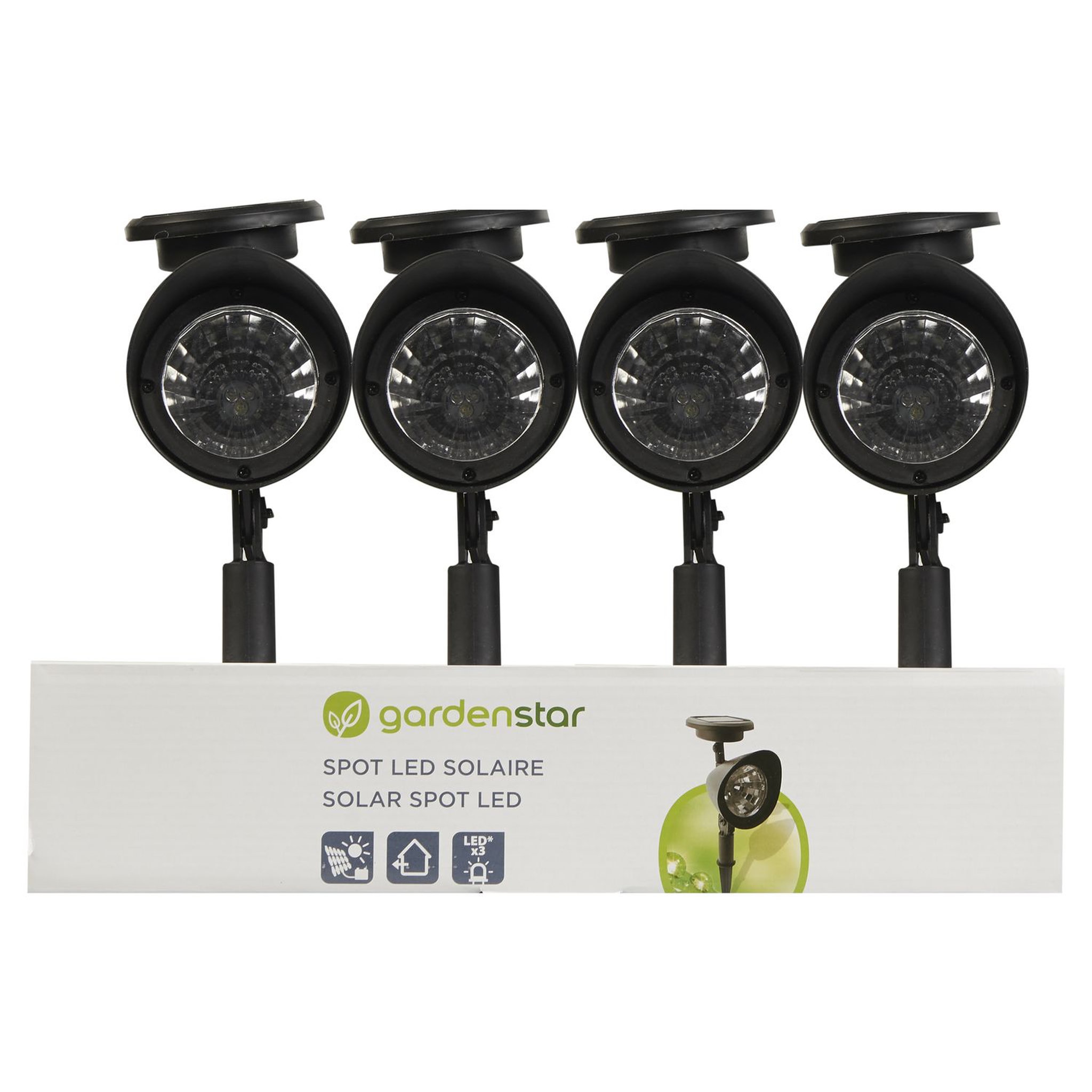 Voir la diapositive 4 : GARDENSTAR Spot solaire en plastique PP