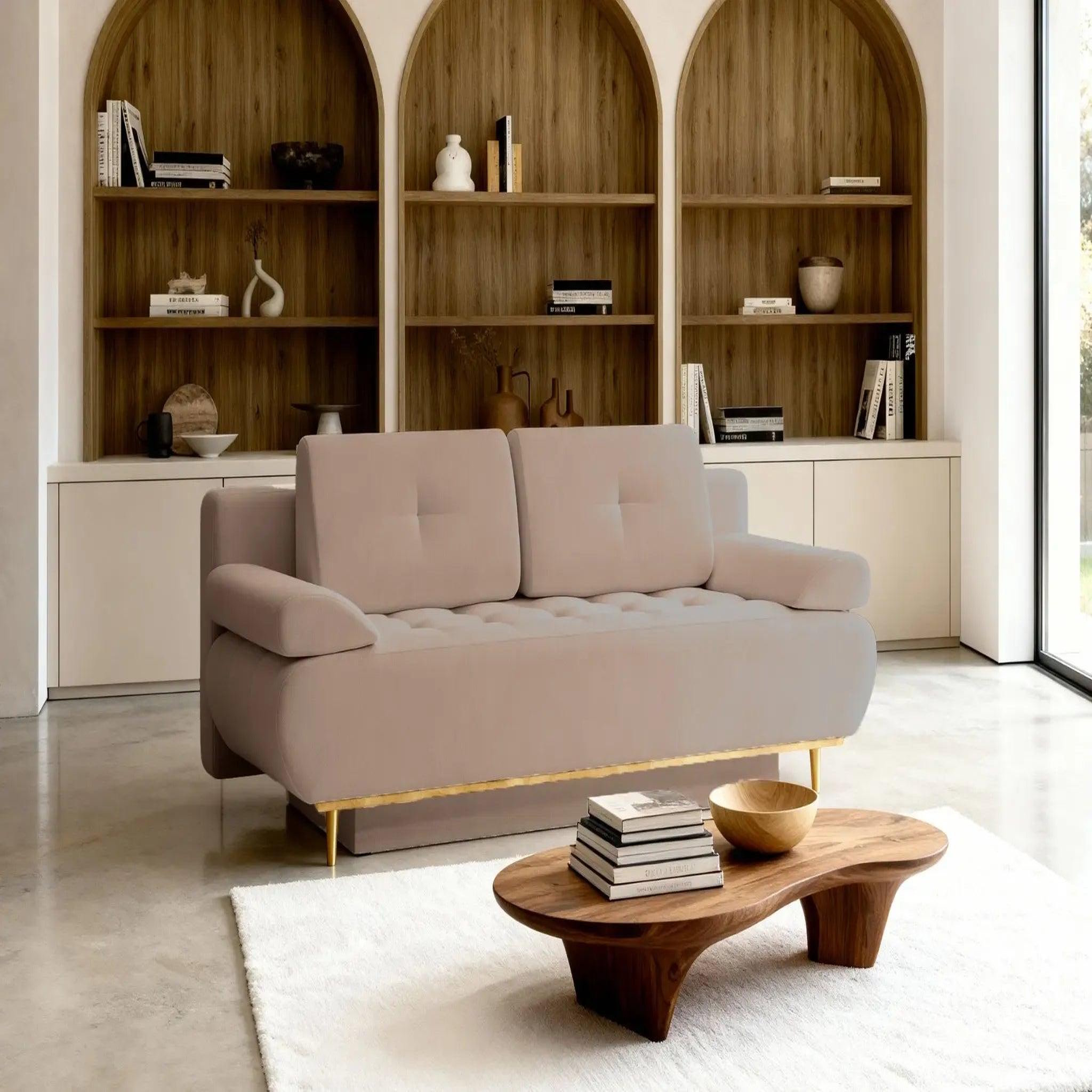 Voir la diapositive 2 : CASANOVA PARIS Amaro - canapé droit convertible tissu velours 2 places