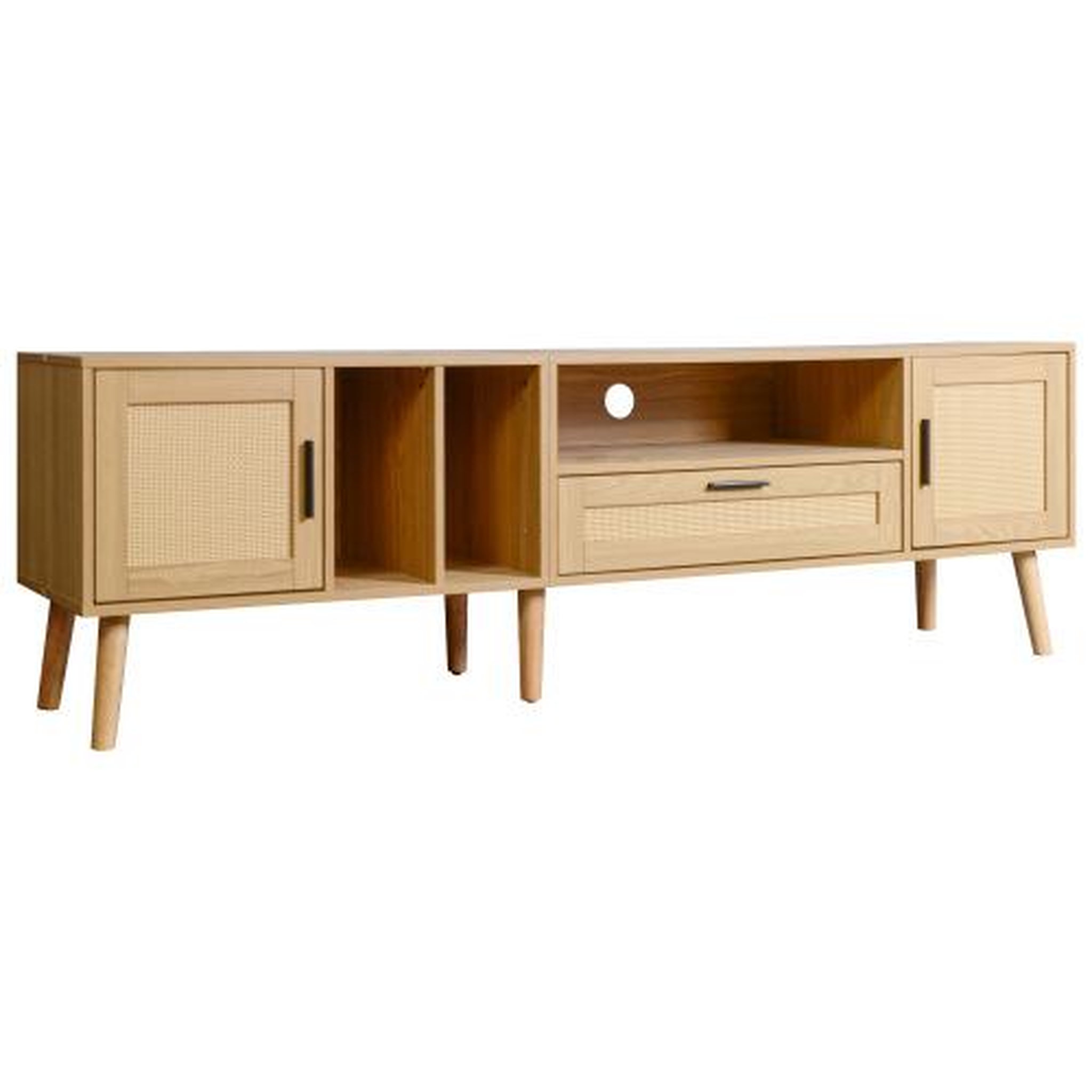 MERAX Meuble tv naturel 180 cm panneau de particules