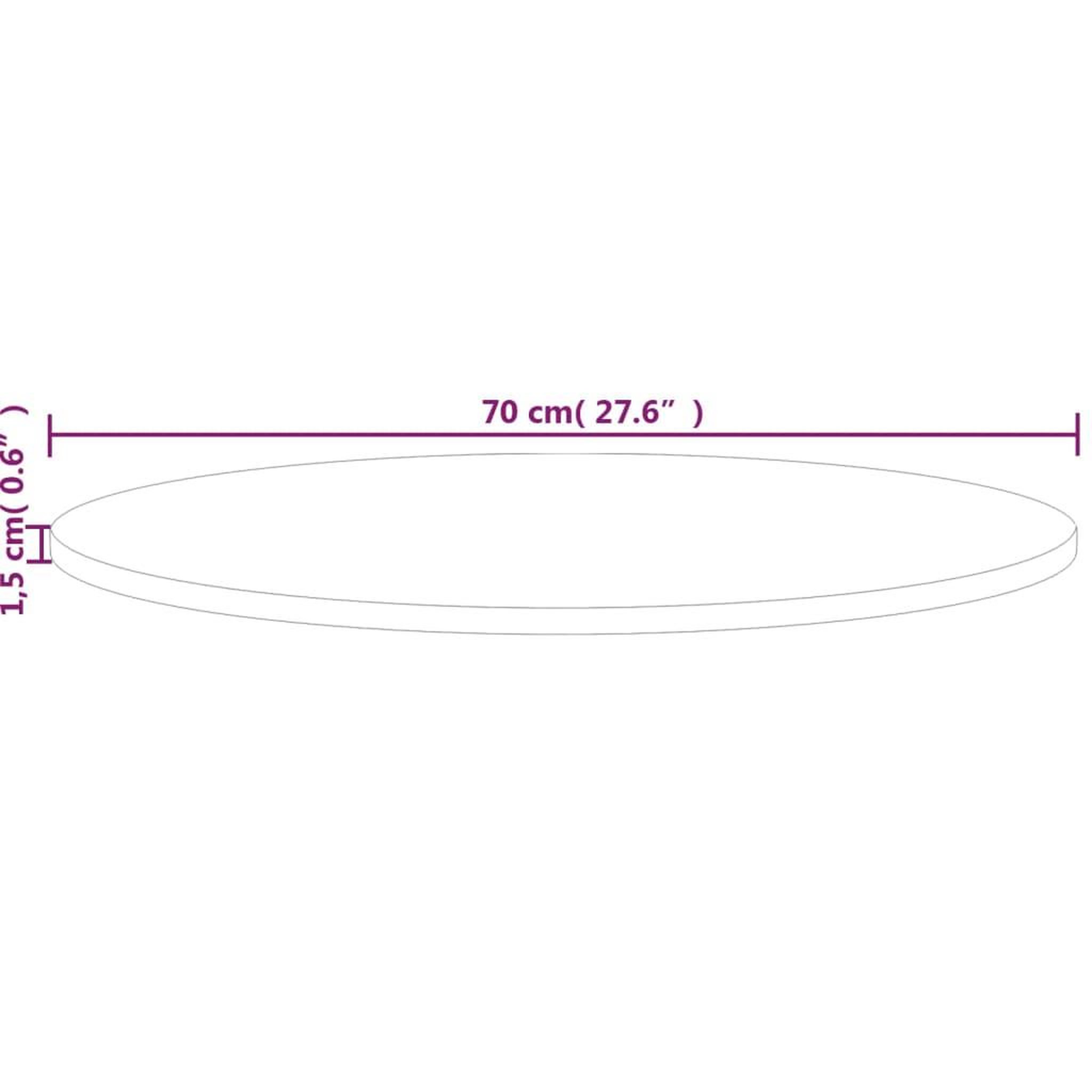 Voir la diapositive 4 : VIDAXL Dessus de table rond Ø70x1,5 cm Bois de chene massif non traite