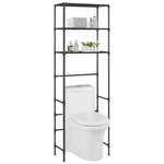 VIDAXL Support de rangement de toilette a 3 niveaux Noir 53x28x169 cm
