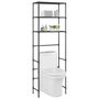 Voir la diapositive 1 : VIDAXL Support de rangement de toilette a 3 niveaux Noir 53x28x169 cm