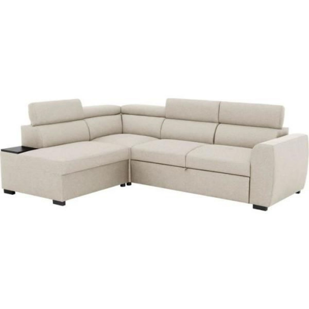 MARKET24 Canapé d'angle convertible réversible 4-5 places KELIO - Tissu Beige - L 245 x P 184 x H 77 cm