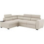 Voir la diapositive 2 : MARKET24 Canapé d'angle convertible réversible 4-5 places KELIO - Tissu Beige - L 245 x P 184 x H 77 cm