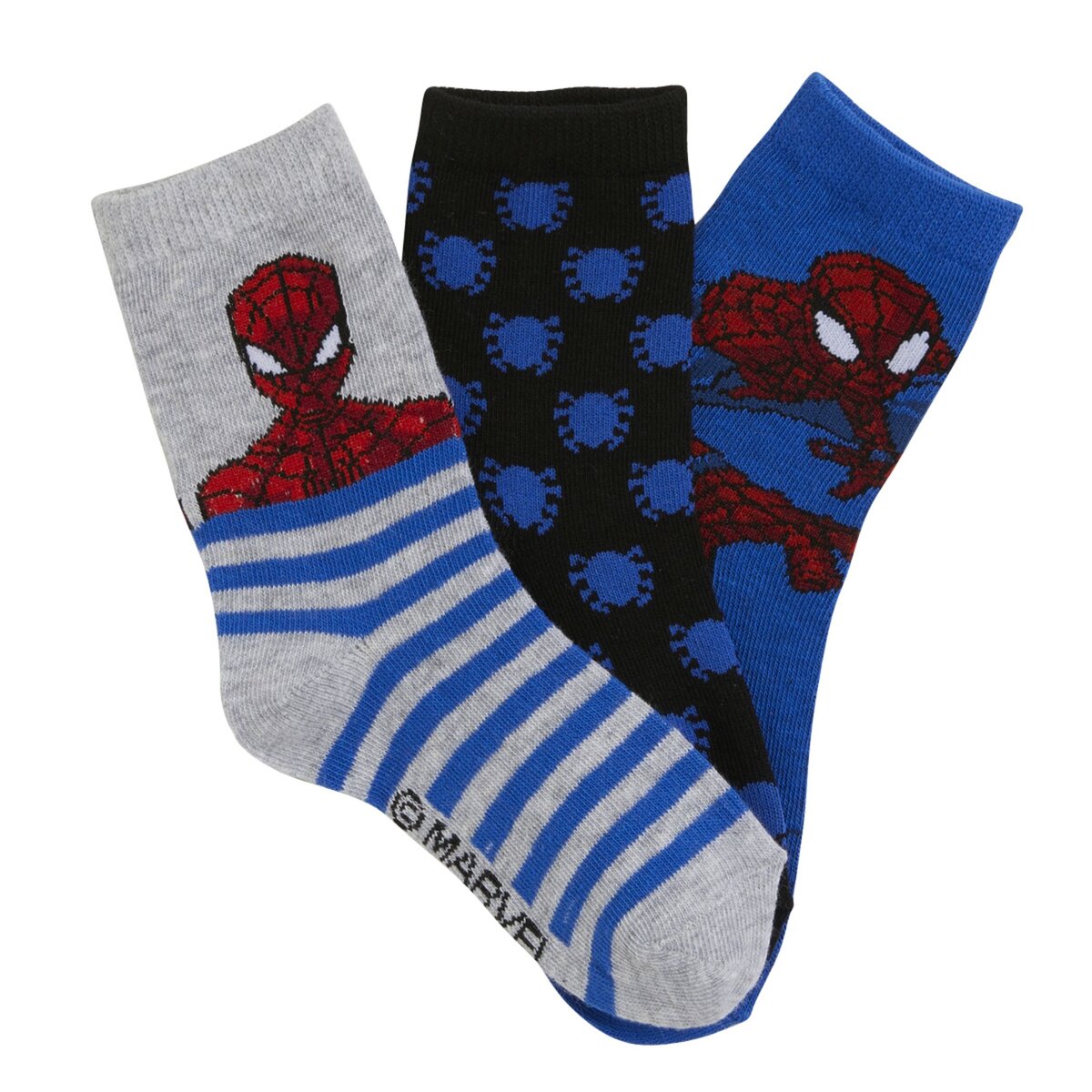 SPIDERMAN Lot de 3 paires de chaussettes garçon