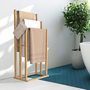 Voir la diapositive 2 : ID MARKET Porte-serviettes sur pied 3 niveaux RITA en bambou