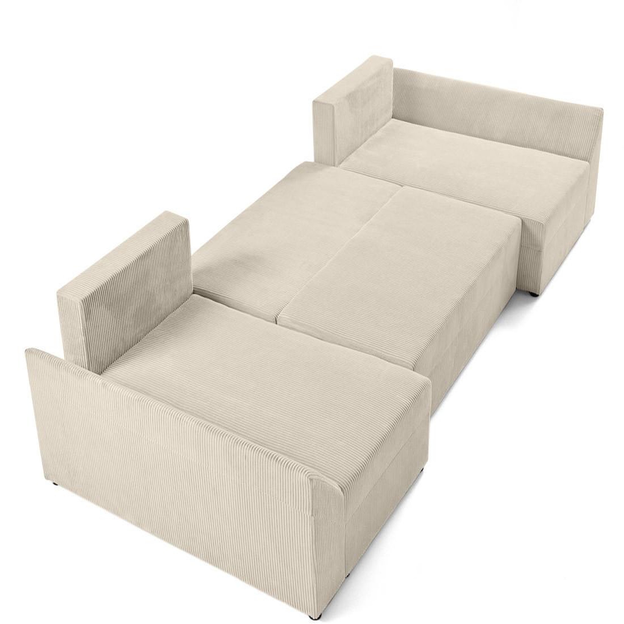 Voir la diapositive 3 : BEST MOBILIER Mike - canapé panoramique en u - 7 places - convertible avec coffre - en velours côtelé