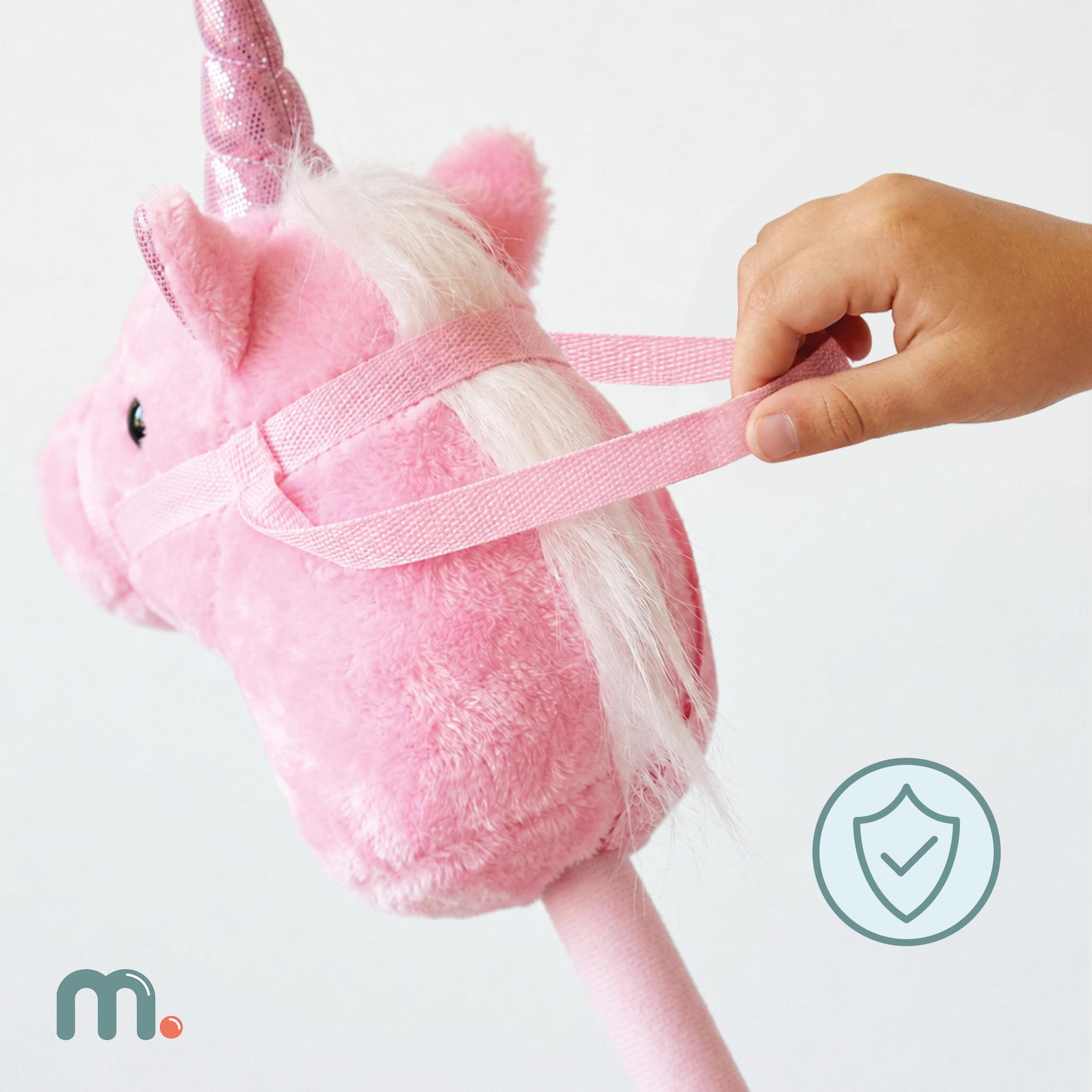 Voir la diapositive 5 : MAMABRUM Licorne à bâton Hobby Horse peluche douce Mamabrum Rose dès 18 mois 80 cm