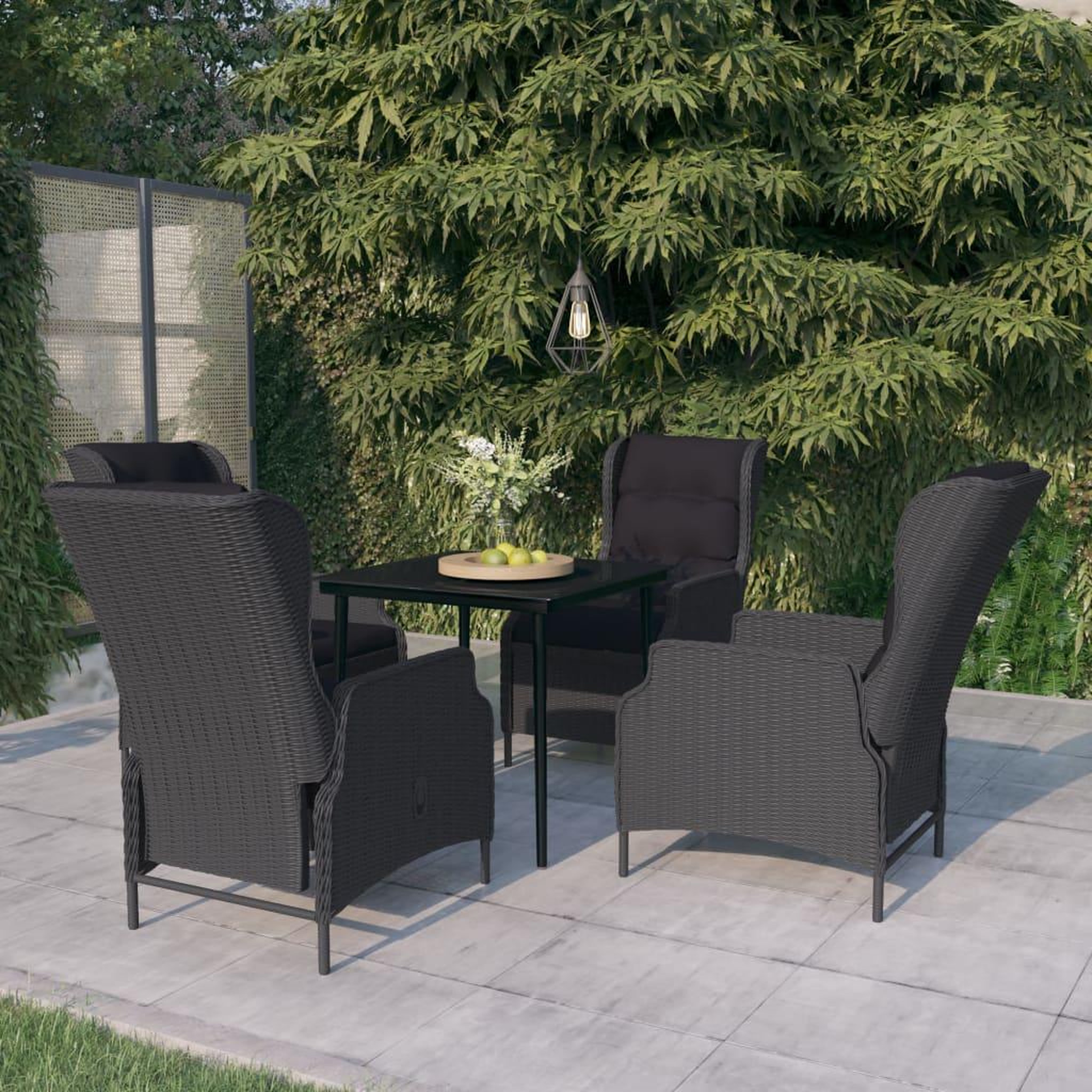 VIDAXL Ensemble a manger de jardin 5 pcs Gris fonce
