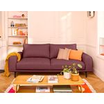 LISA DESIGN Vicence - canapé droit 3 places convertible en tissu. Coloris disponibles : Noir, Bleu, Rouge, Gris, Beige, Vert