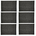 HABITABLE Lot de 6 sets de tables rectangles en jute TORSA - 31 x 45 cm - Noir