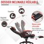 Voir la diapositive 5 : HOMCOM HOMCOM Fauteuil gamer grand confort fauteuil de bureau gamer pivotant inclinable avec coussins et repose-pieds revêtement synthétique noir rouge