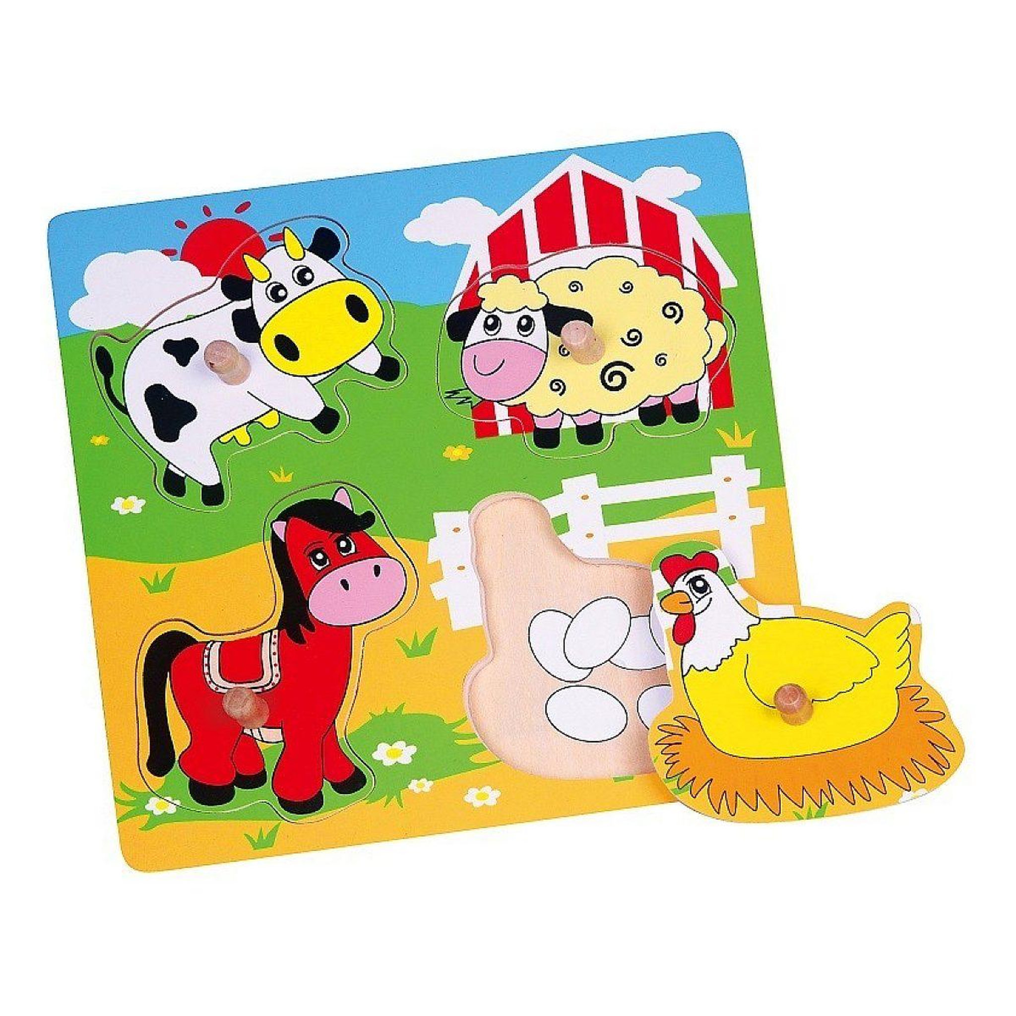 VIGA Puzzle plat en bois  59562 - animaux de la ferme