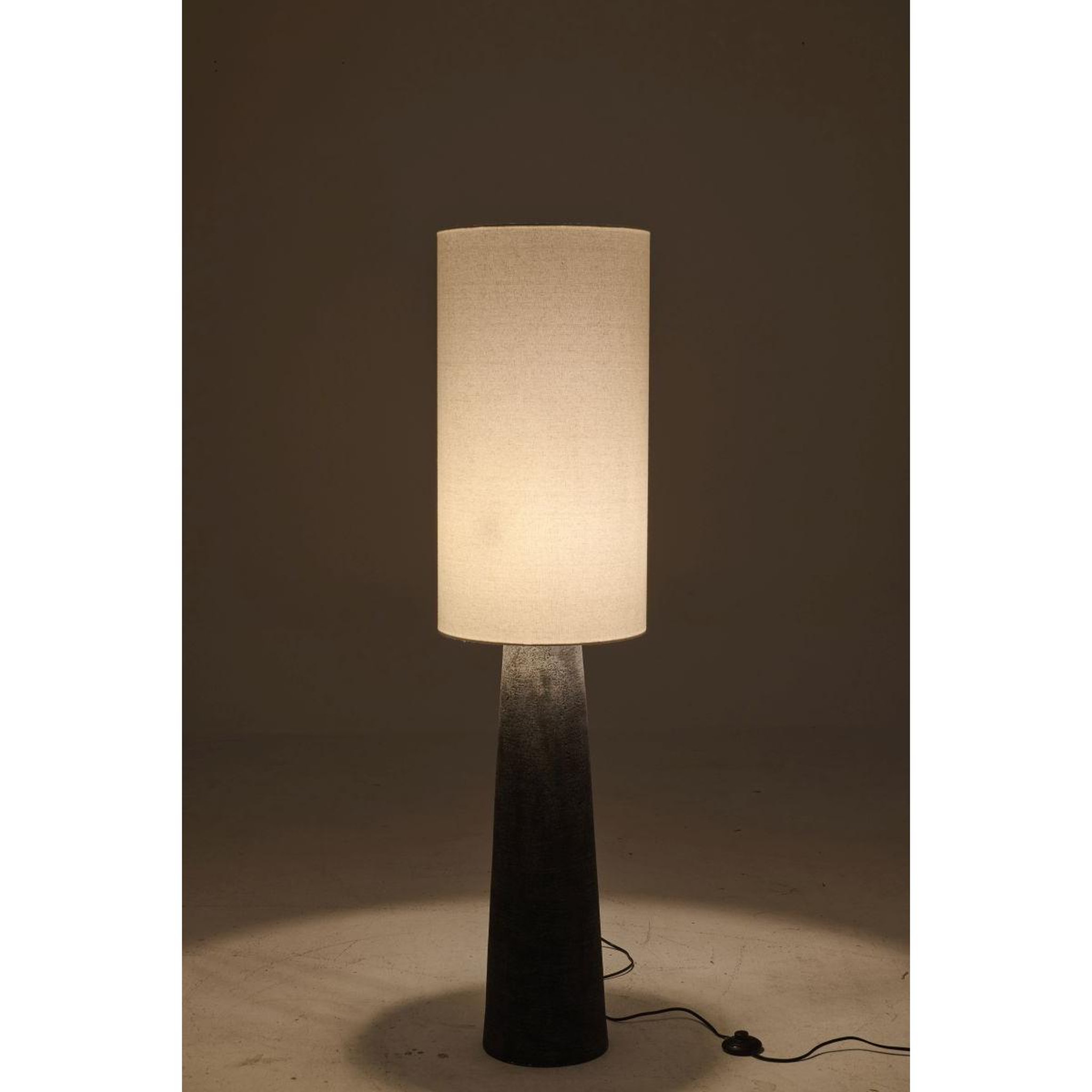 Voir la diapositive 3 : J-LINE Lampadaire en fibre de verre  ava  144cm noir & blanc