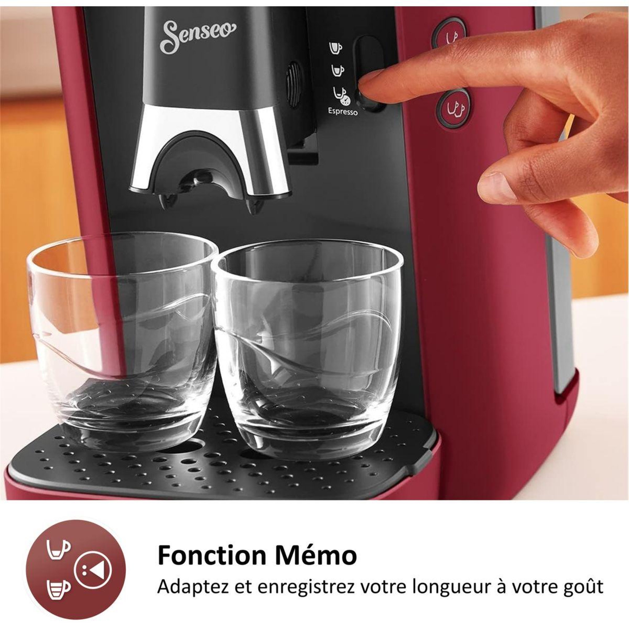 Voir la diapositive 5 : Philips Cafetière à dosettes senseo maestro csa260/91 rouge