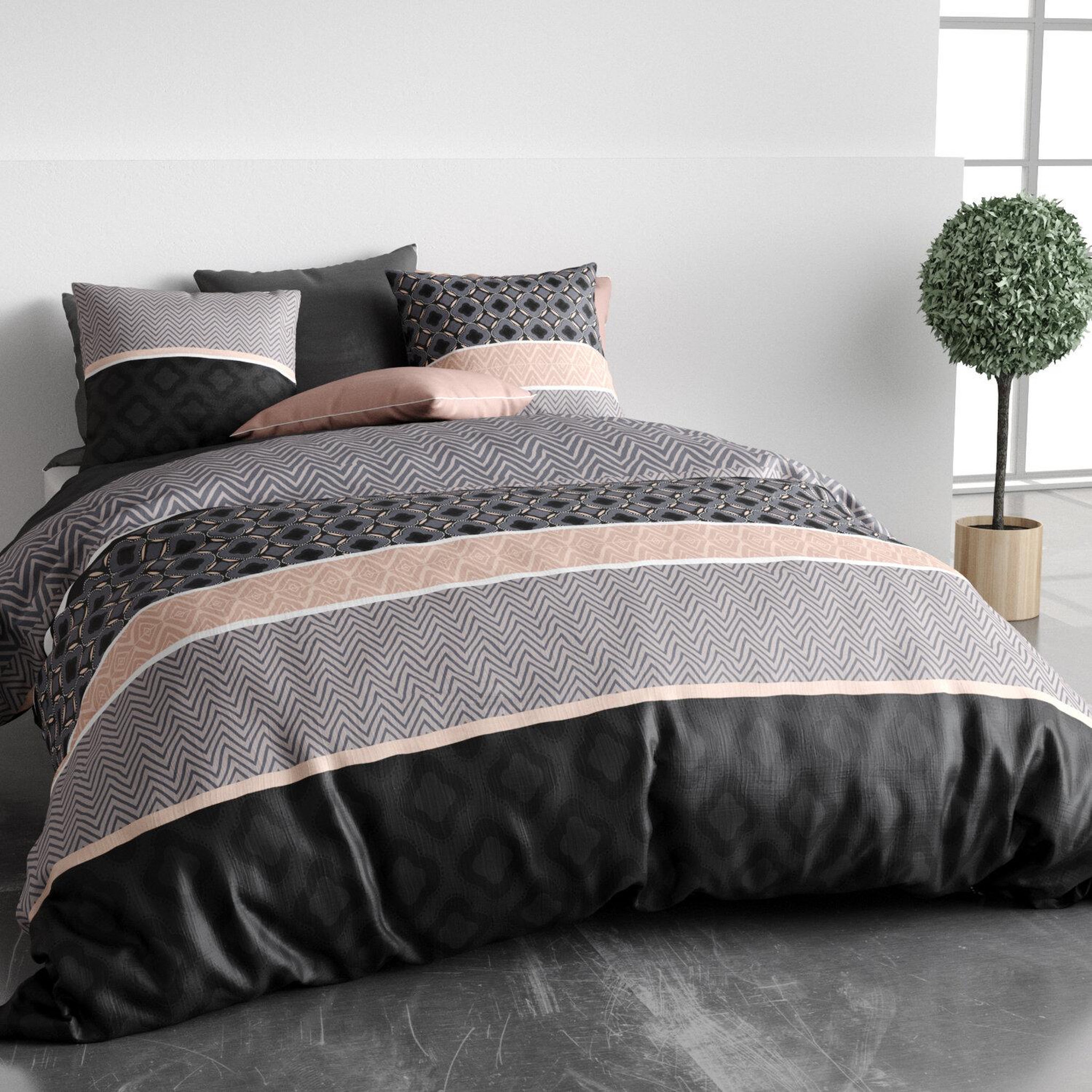 Voir la diapositive 2 : ATELIER DU COTON Parure housse de couette 100% coton 57 fils kea