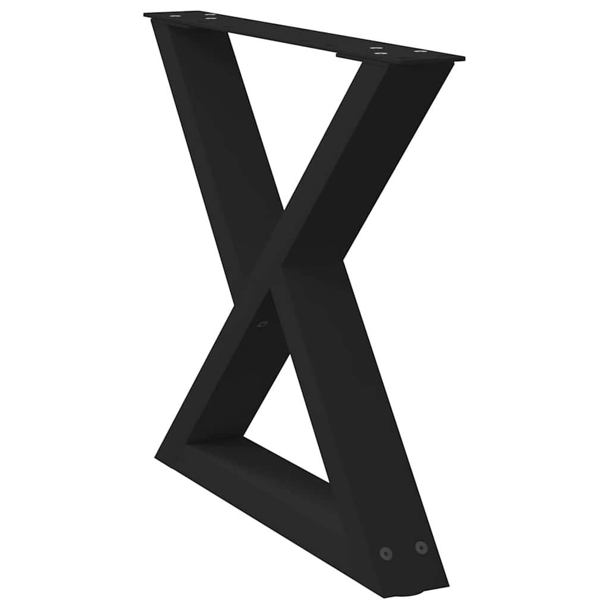 Voir la diapositive 4 : VIDAXL Pieds de table basse 2 pcs noir 60x(42-43,3) cm acier