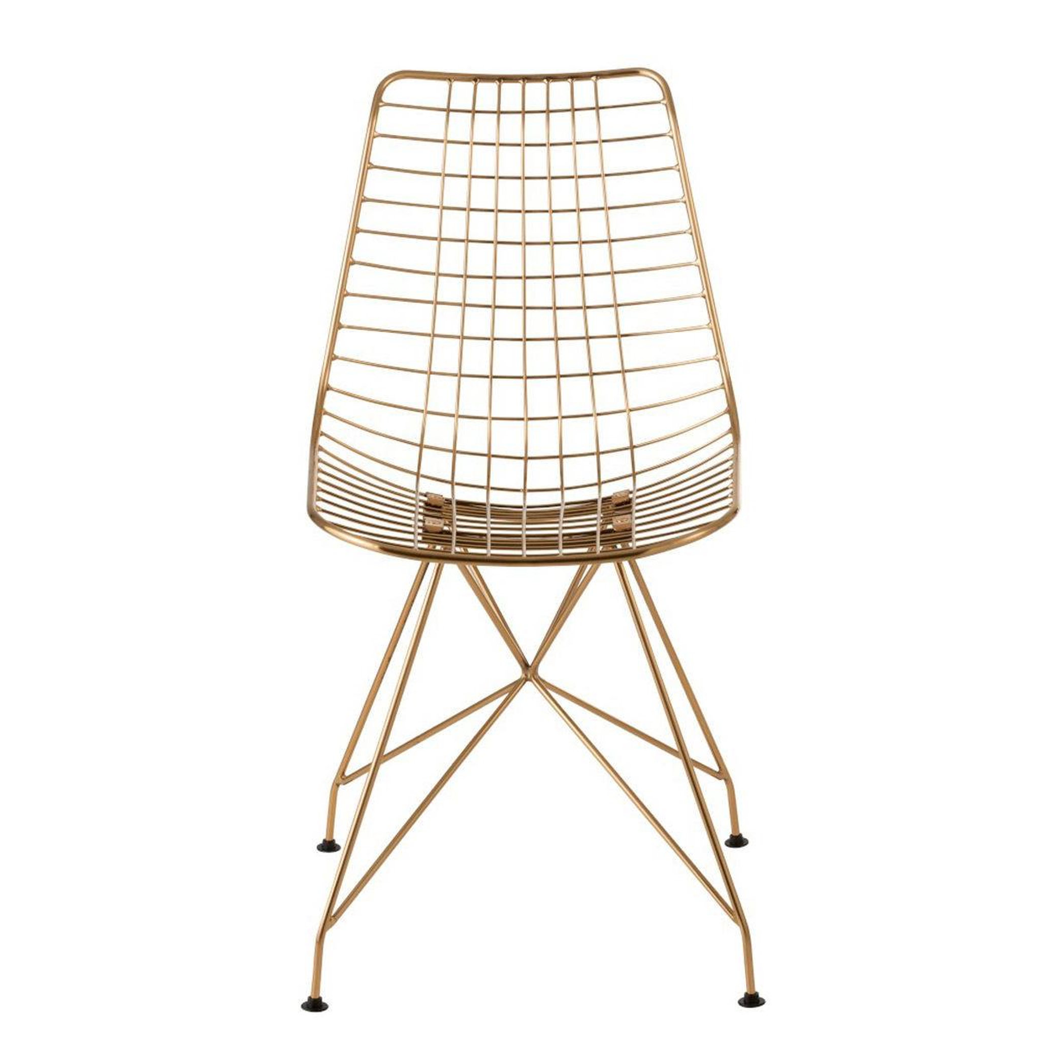 Voir la diapositive 2 : J-LINE Chaise Design en Métal  Charlotte  84cm Or