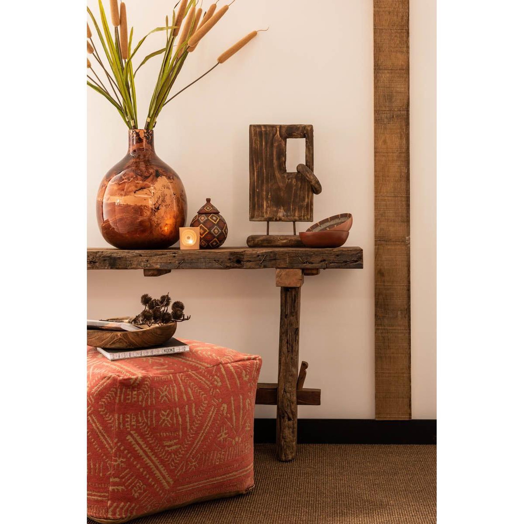 Voir la diapositive 6 : J-LINE Console vintage en bois  perceval  150cm marron