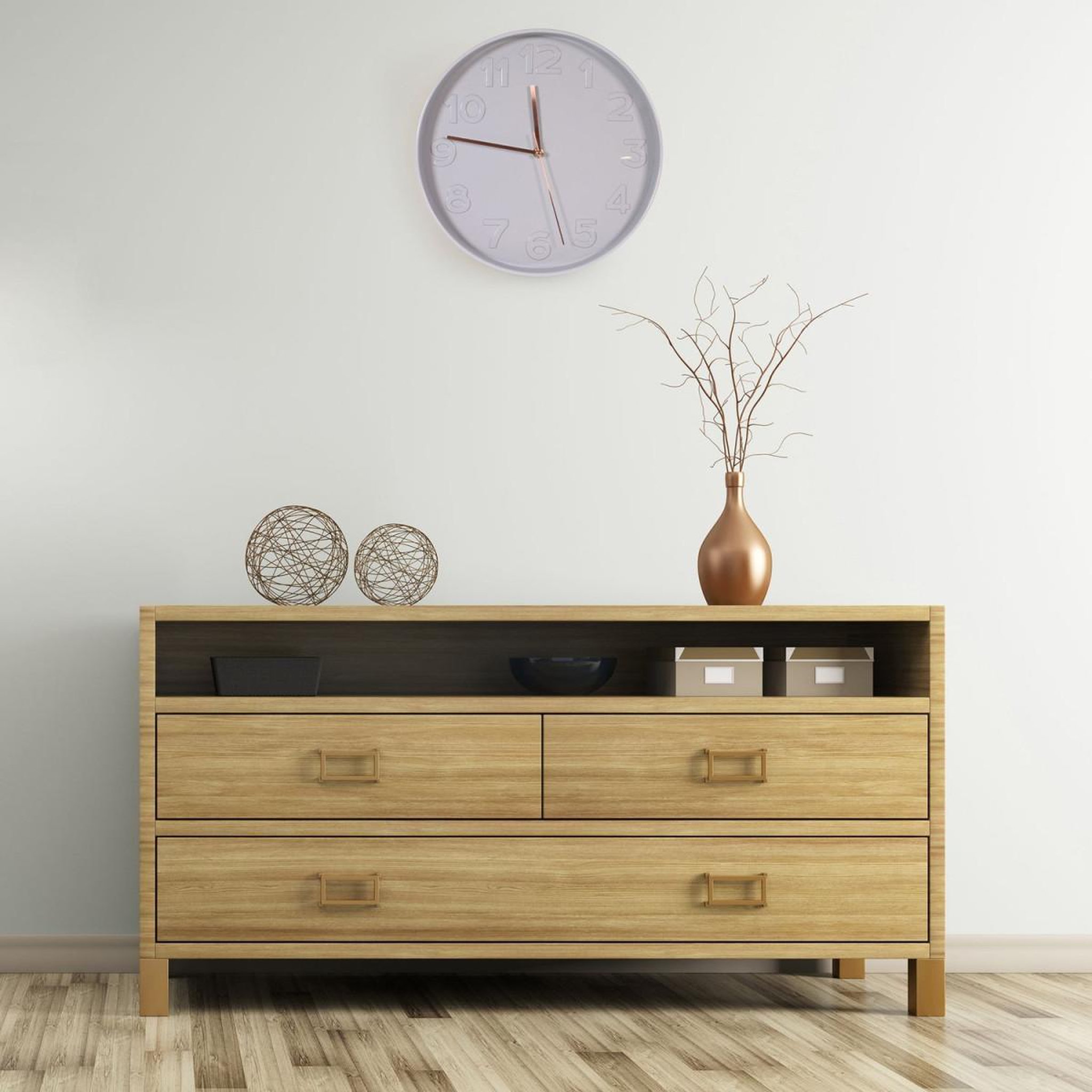 Voir la diapositive 2 : The Home Deco Factory Horloge murale  classique  30cm gris
