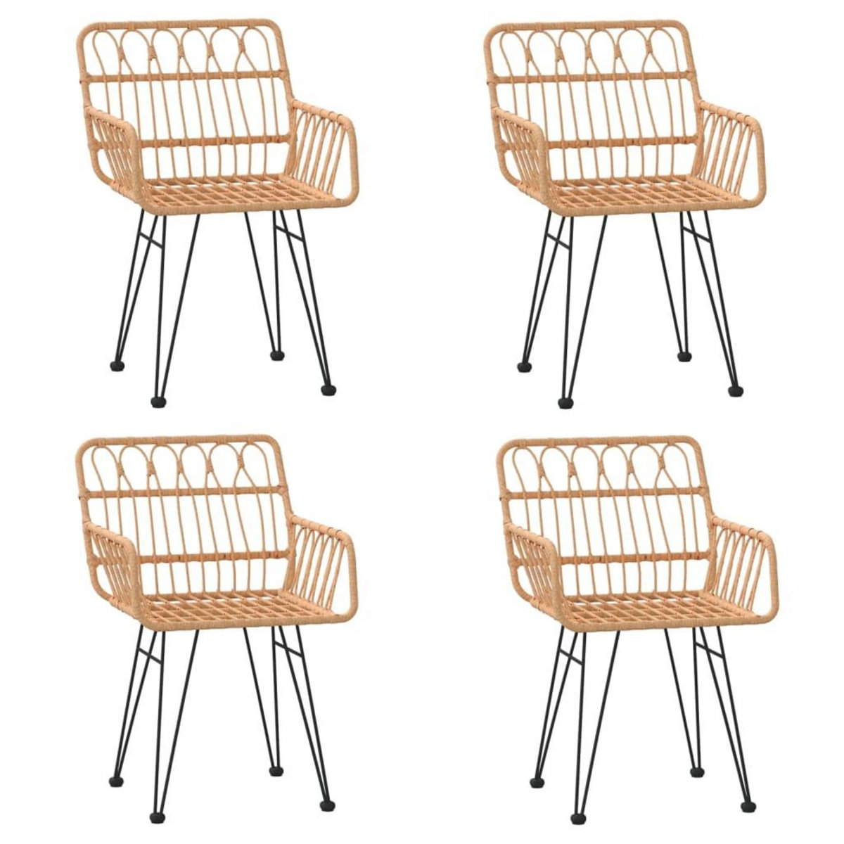 VIDAXL Ensemble a manger de jardin 5pcs Resine tressee