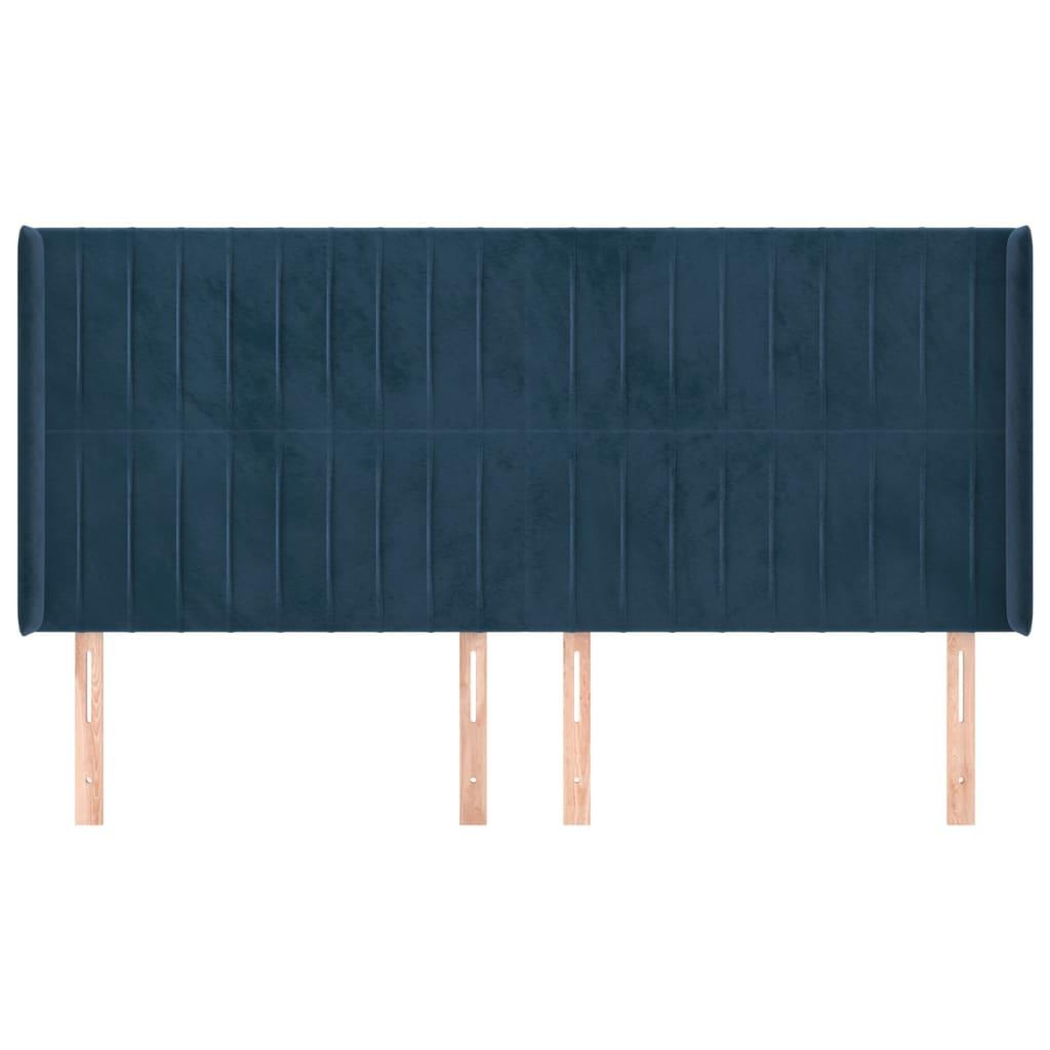 Voir la diapositive 3 : VIDAXL Tete de lit avec oreilles Bleu fonce 203x16x118/128 cm Velours